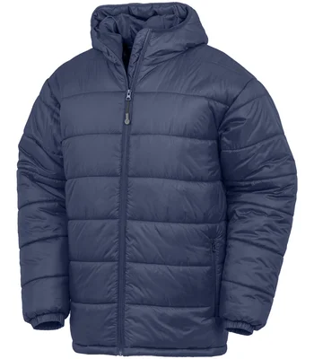 Result Genuine Recycled Result Genuine Recycled Hooded Padded Parka Jacket in NAV