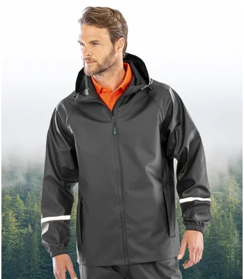 Result Genuine Recycled Result Recycled Prism PU Waterproof Jacket in BLK