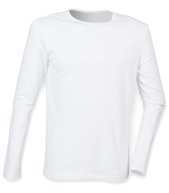SF Clothing SF Clothing Feel Good Stretch Long Sleeve T-Shirt in WHI