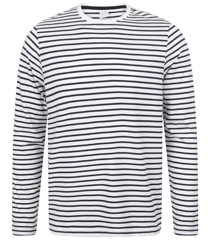 SF Clothing SF Clothing Unisex Long Sleeve Striped T-Shirt in WH/OX