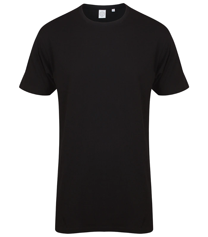 SF Clothing SF Clothing Longline Dipped Hem T-Shirt in BLK