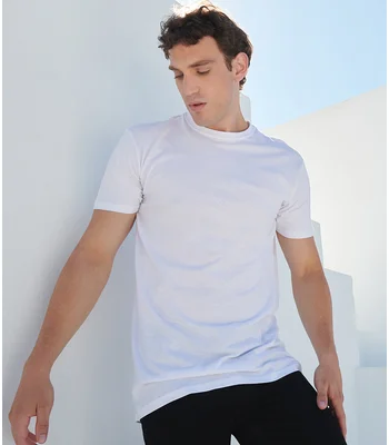 SF Clothing SF Clothing Longline Dipped Hem T-Shirt in BLK