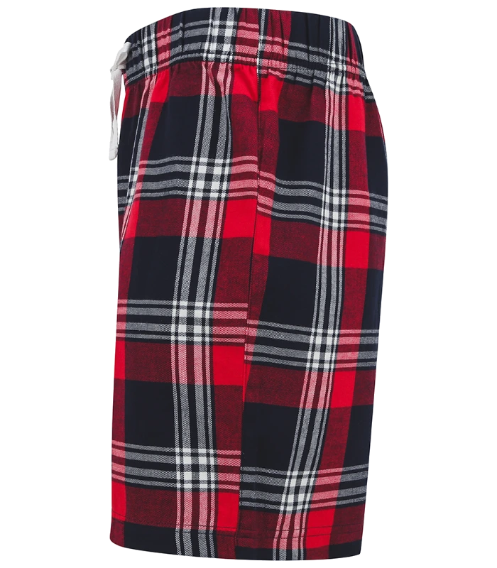 SF Clothing SF Clothing Tartan Lounge Shorts in RD/NV