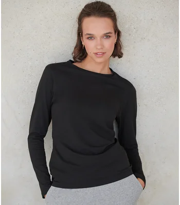 SF Clothing SF Clothing Ladies Feel Good Long Sleeve Stretch T-Shirt in BLK