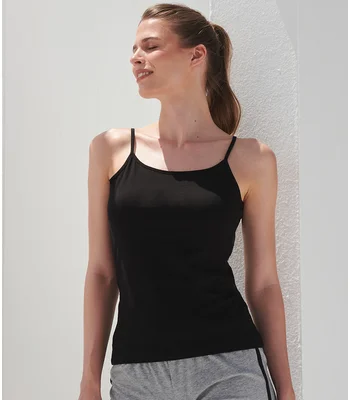 SF Clothing SF Clothing Ladies Feel Good Stretch Spaghetti Vest in BLK