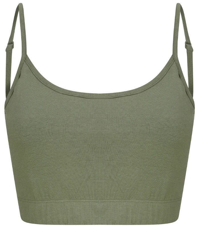 SF Clothing SF Clothing Ladies Sustainable Fashion Cropped Cami Vest Top in KHA