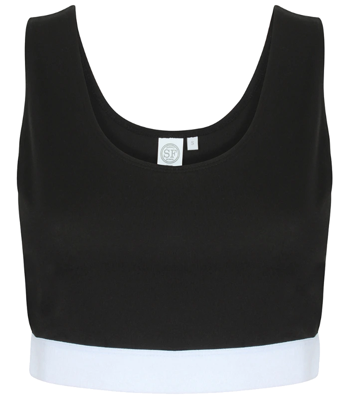 SF Clothing SF Clothing Ladies Fashion Crop Top in BK/WH