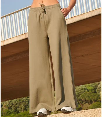 SF Clothing SF Clothing Ladies Sustainable Fashion Wide Leg Joggers in BLK