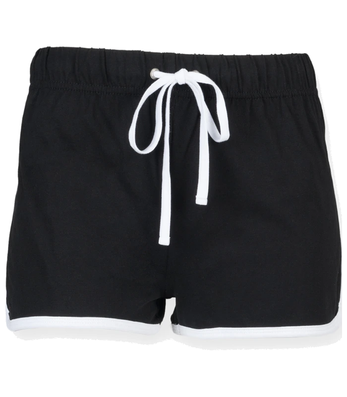 SF Clothing SF Clothing Ladies Retro Shorts in BK/WH