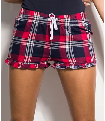SF Clothing SF Clothing Ladies Tartan Frill Lounge Shorts