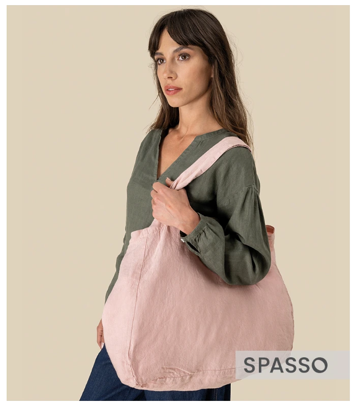 Spasso Spasso Linen Shopping Bag in BLK