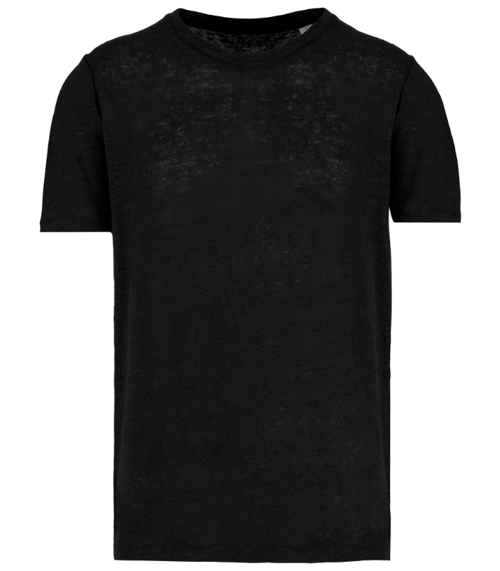 Spasso Spasso Crew Neck Linen T-Shirt in BLK