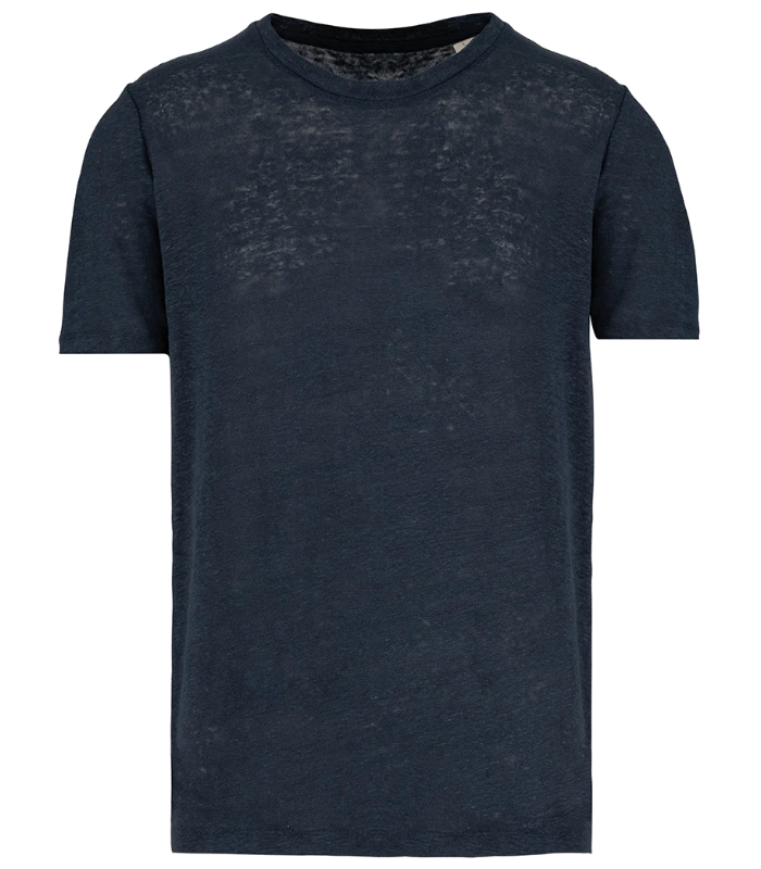 Spasso Spasso Crew Neck Linen T-Shirt in NAV
