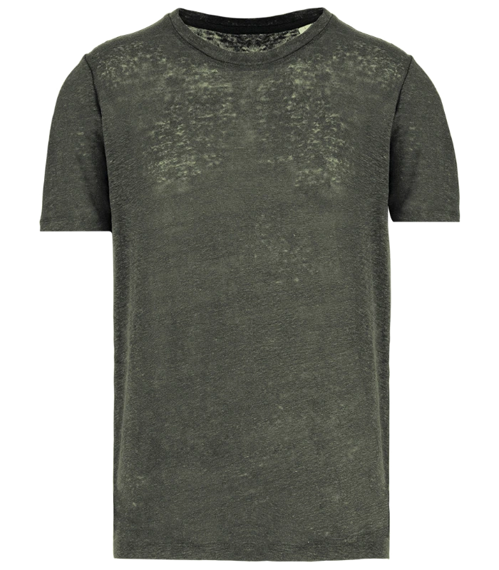 Spasso Spasso Crew Neck Linen T-Shirt in ORK
