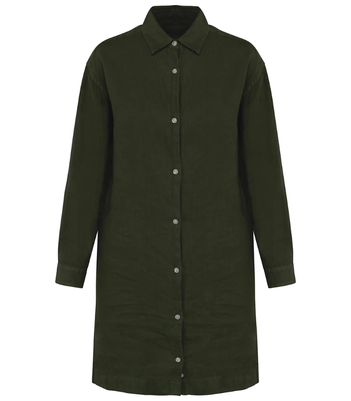 Spasso Spasso Ladies Linen Dress Shirt in ORK