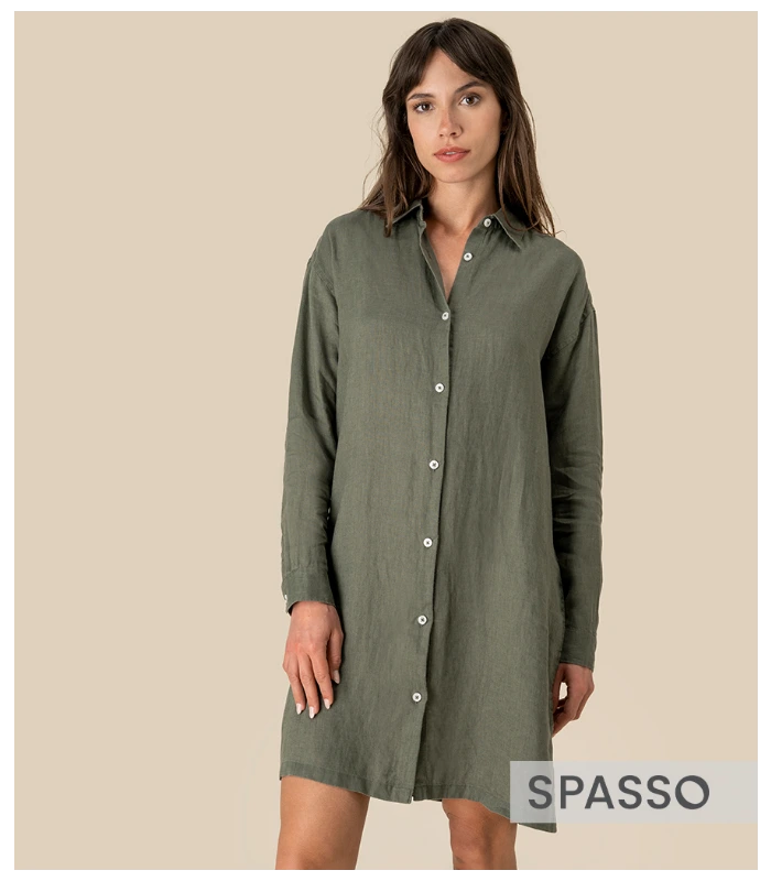 Spasso Spasso Ladies Linen Dress Shirt
