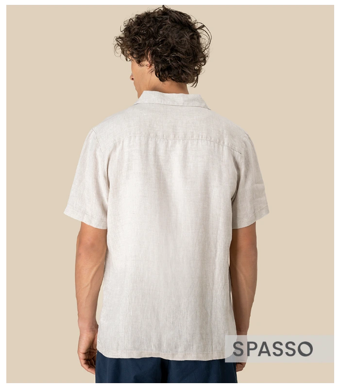 Spasso Spasso Short Sleeve Linen Shirt in LNN