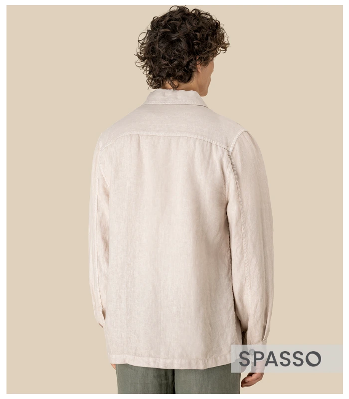 Spasso Spasso Linen Washed Overshirt in WLS
