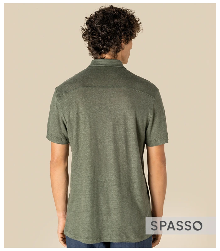 Spasso Spasso Short Sleeve Linen Shirt in LNS