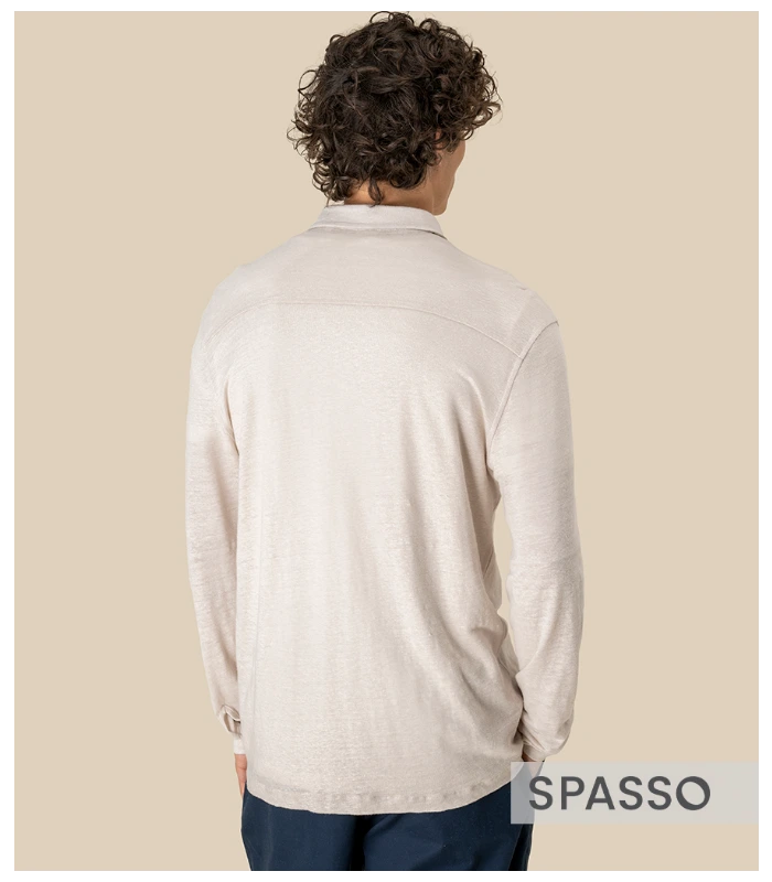 Spasso Spasso Long Sleeve Linen Shirt in LNS