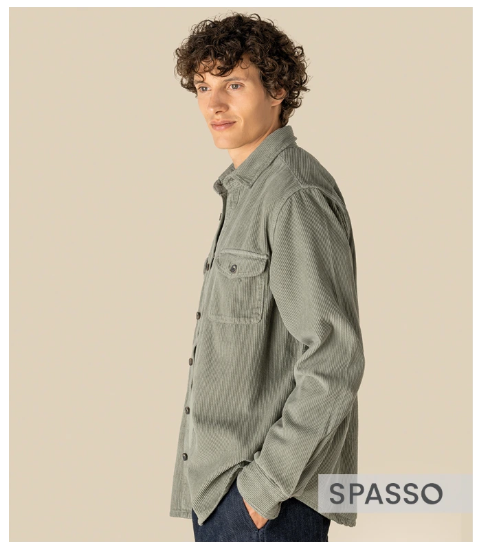Spasso Spasso Faded Corduroy Overshirt in WNV