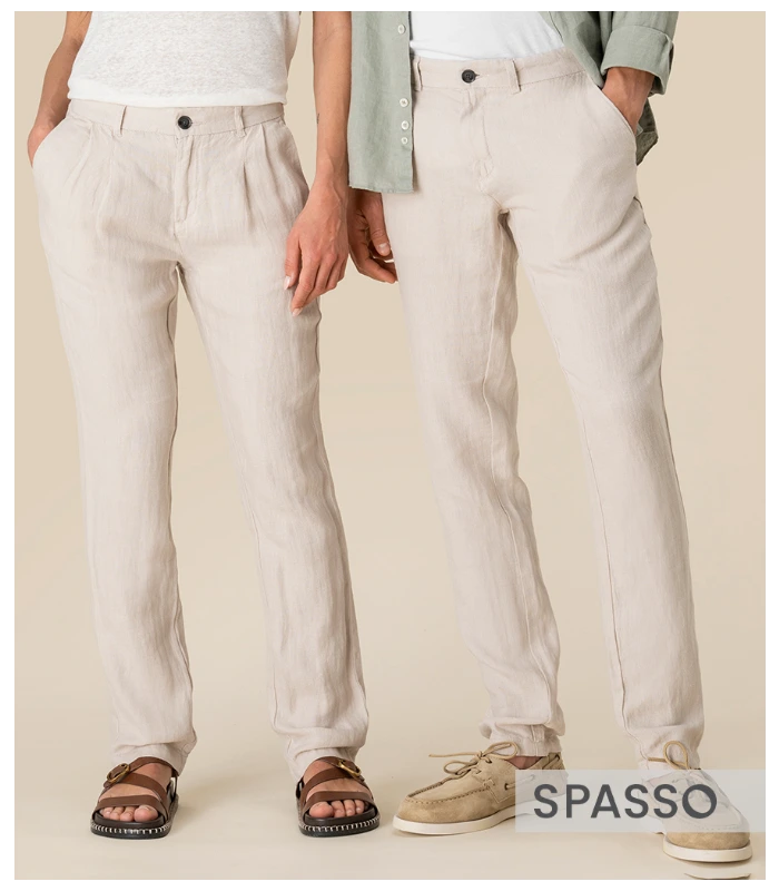 Spasso Spasso Linen Trousers in WHI
