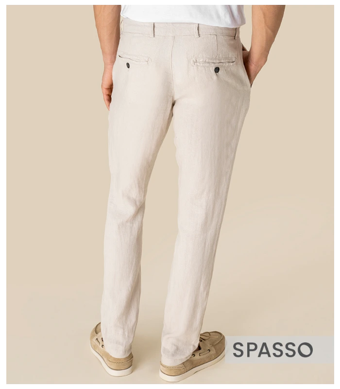 Spasso Spasso Linen Trousers in WHI