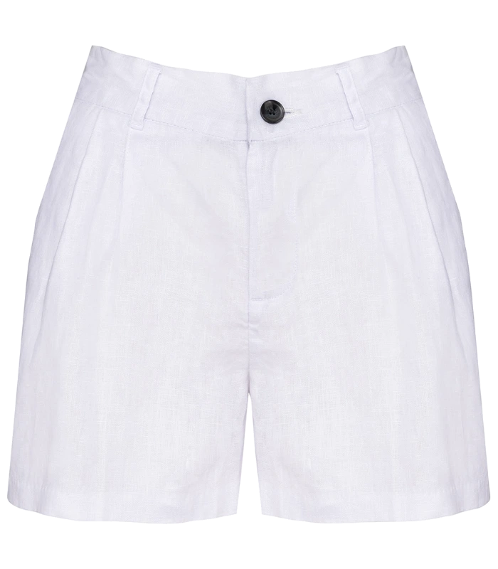 Spasso Spasso Ladies Linen Bermuda Shorts in WHI