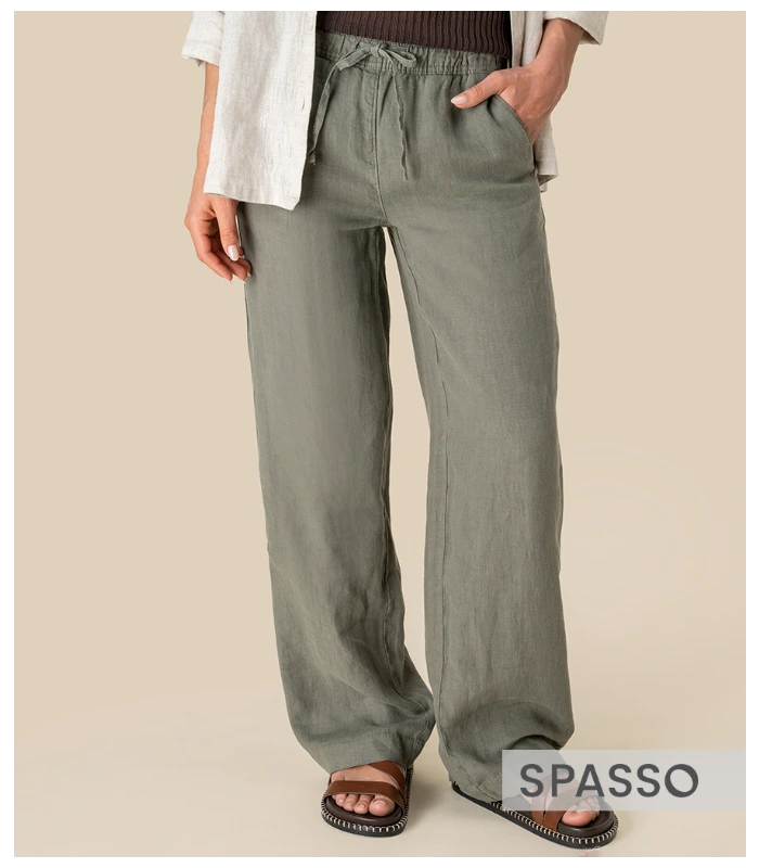 Spasso Spasso Ladies Washed Trousers in WDW
