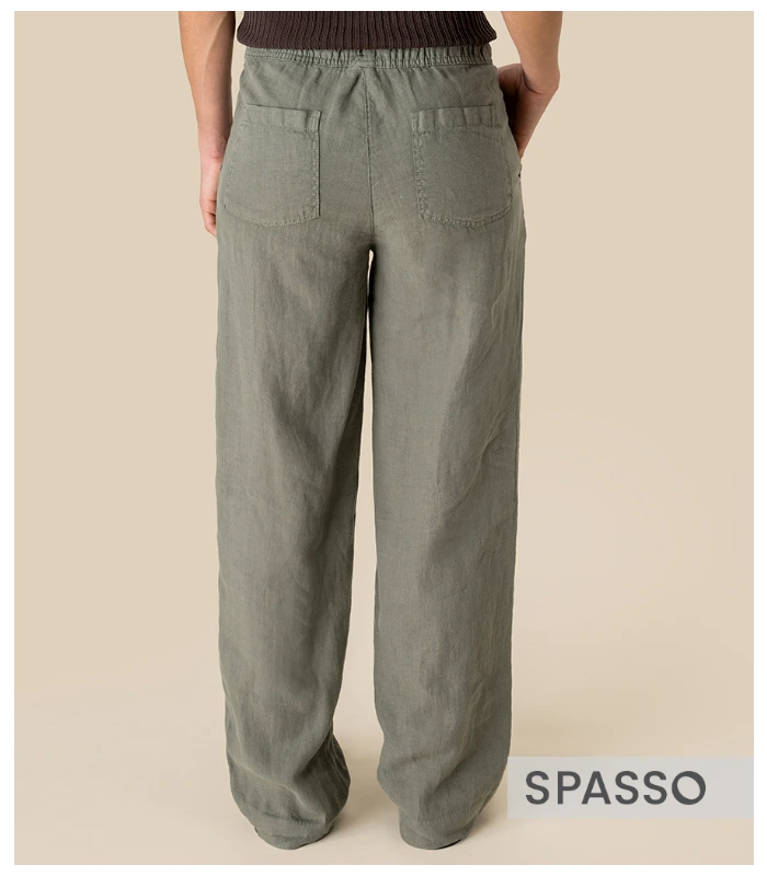 Spasso Spasso Ladies Washed Trousers in WOK