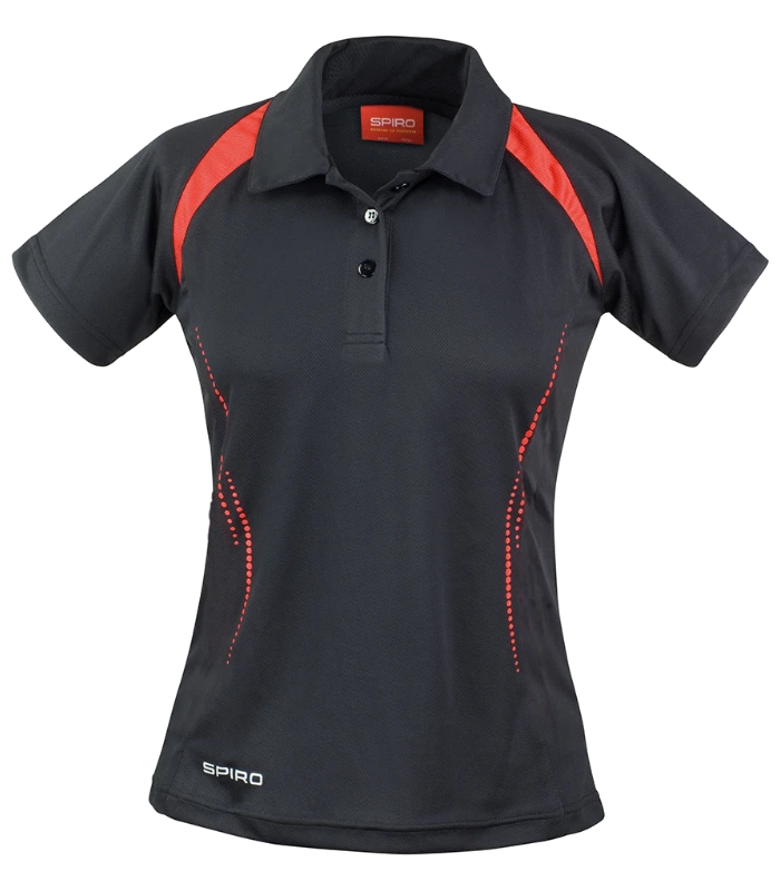 Spiro Spiro Ladies Team Spirit Polo Shirt in BK/RD
