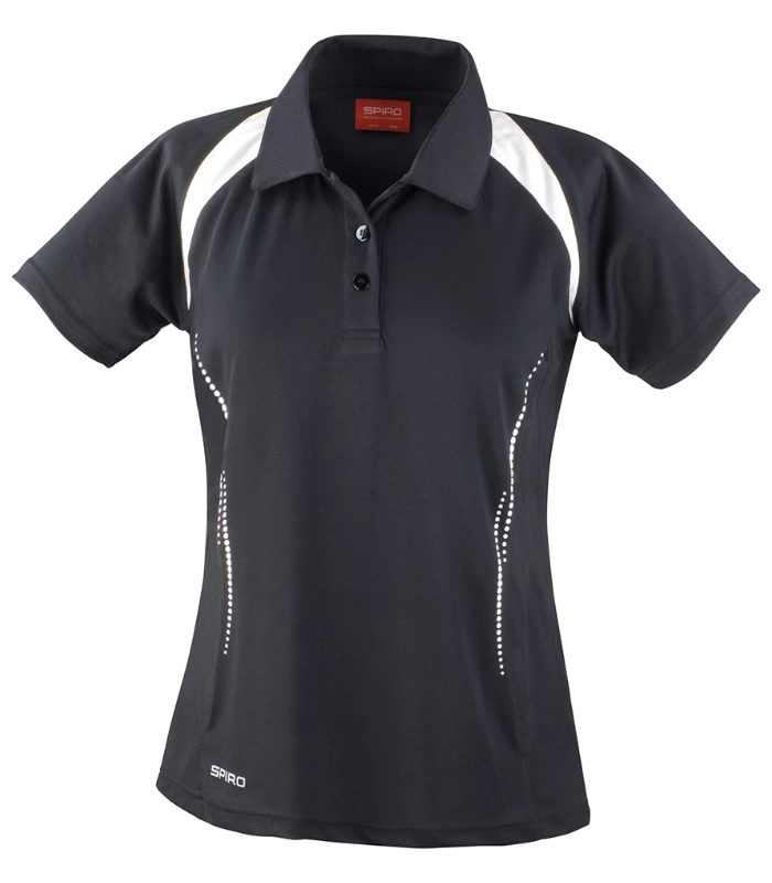 Spiro Spiro Ladies Team Spirit Polo Shirt in BK/WH