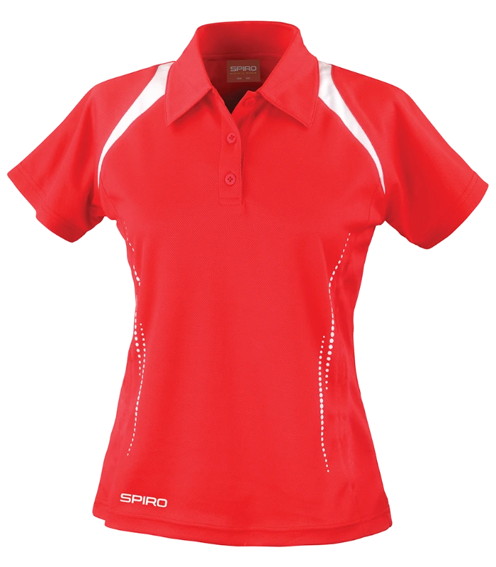 Spiro Spiro Ladies Team Spirit Polo Shirt in RD/WH