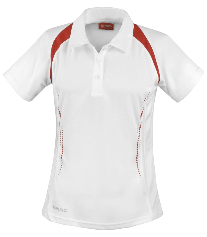 Spiro Spiro Ladies Team Spirit Polo Shirt in WH/RD