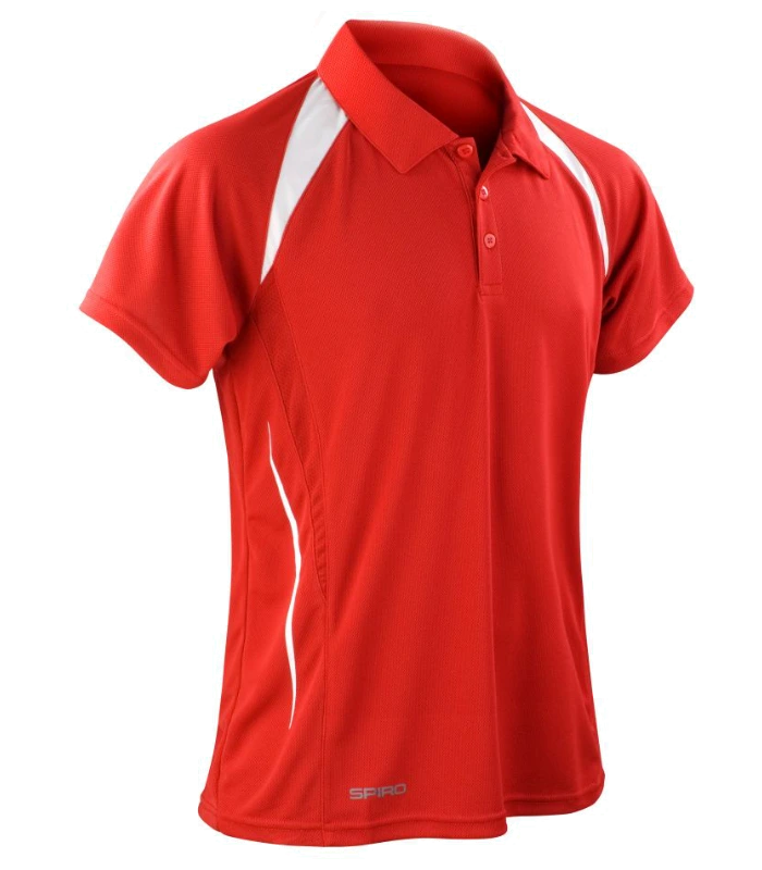Spiro Spiro Team Spirit Polo Shirt in RD/WH