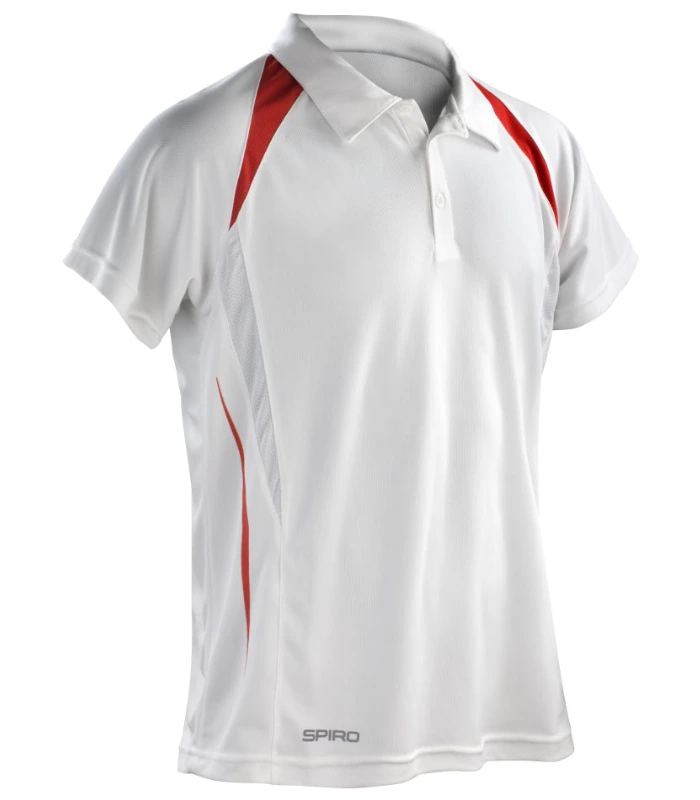 Spiro Spiro Team Spirit Polo Shirt in WH/RD