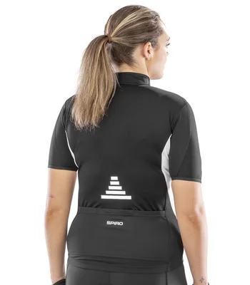 Spiro Spiro Ladies Bikewear Top in BK/WH