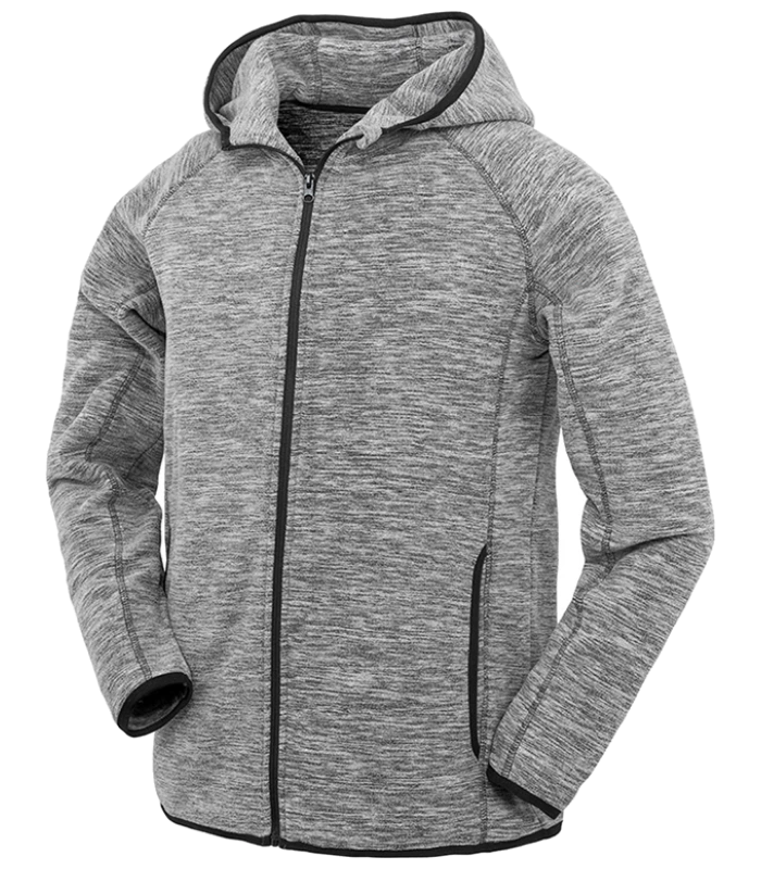 Spiro Spiro Micro Fleece Hoodie in GY/BK