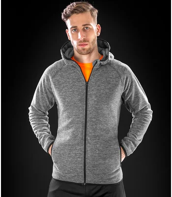 Spiro Spiro Micro Fleece Hoodie in GY/BK