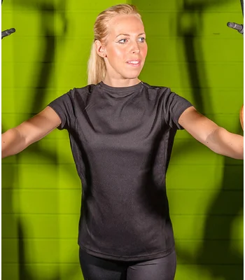 Spiro Spiro Ladies Quick Dry Performance T-Shirt in BLK