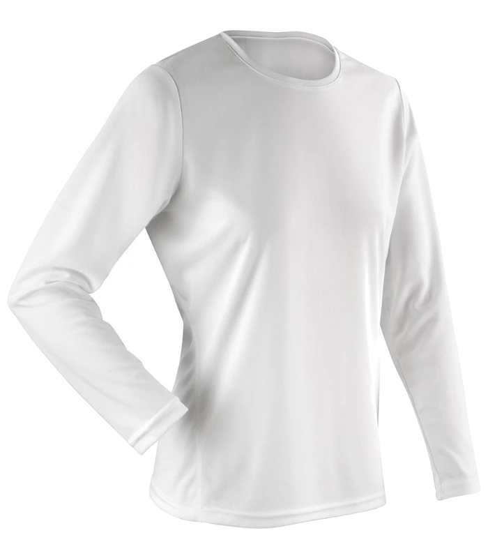 Spiro Spiro Performance Long Sleeve T-Shirt in WHI