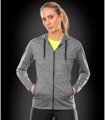 Spiro Spiro Ladies Hooded T-Shirt Jacket in MLG