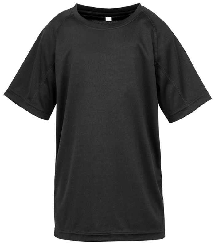 Spiro Spiro Kids Impact Performance Aircool T-Shirt in BLK