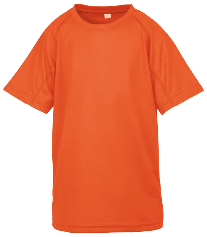 Spiro Spiro Kids Impact Performance Aircool T-Shirt in FLO