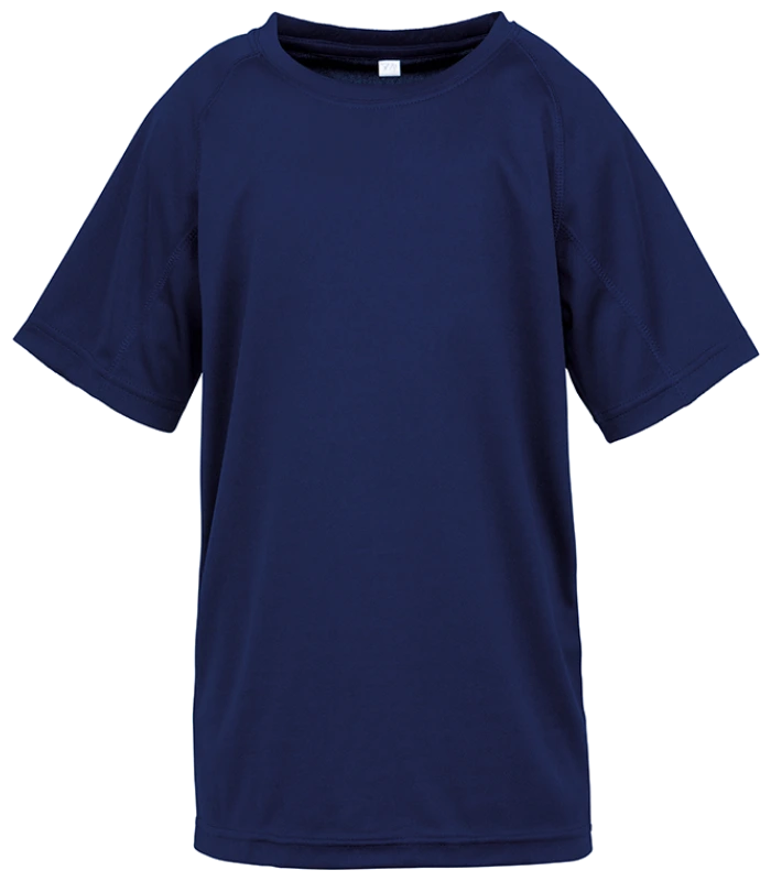 Spiro Spiro Kids Impact Performance Aircool T-Shirt in NAV