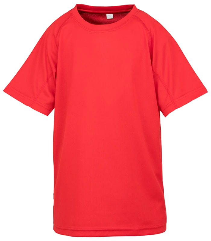 Spiro Spiro Kids Impact Performance Aircool T-Shirt in RED
