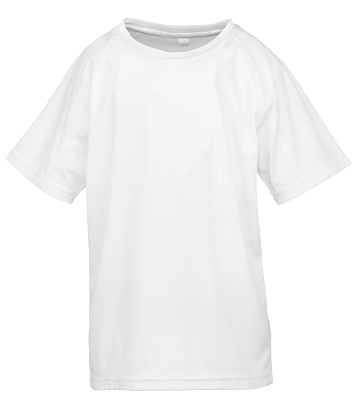 Spiro Spiro Kids Impact Performance Aircool T-Shirt in WHI
