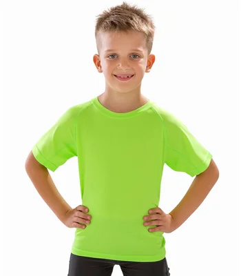 Spiro Spiro Kids Impact Performance Aircool T-Shirt in LIM