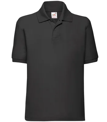 Fruit of the Loom Fruit of the Loom Kids Poly/Cotton Piqué Polo Shirt in BLK