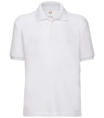 Fruit of the Loom Fruit of the Loom Kids Poly/Cotton Piqué Polo Shirt in WHI